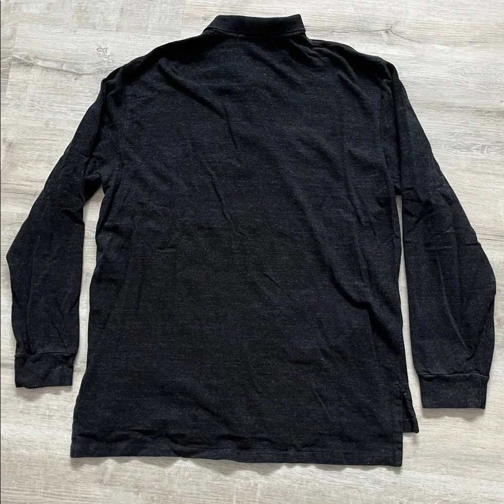 Polo Ralph Lauren Polo Shirt Mens XL Dark Gray Black Long Sleeve Top Pony Preppy